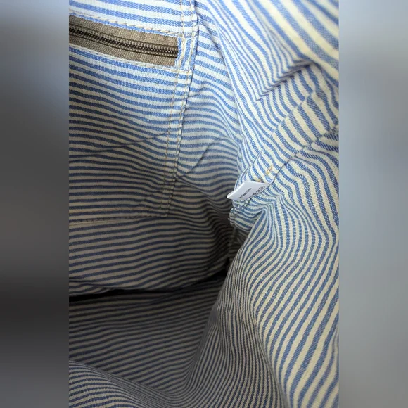 NWT Clea Ray Canvas Slip Strap Left Or Right Paris Bag With Leather Handles - Picture 13 of 14